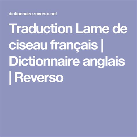 lames traduction